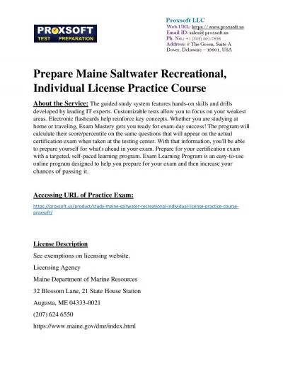 Prepare Maine Saltwater Recreational, Individual License Practice Course