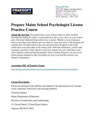 Prepare Maine School Psychologist License Practice Course