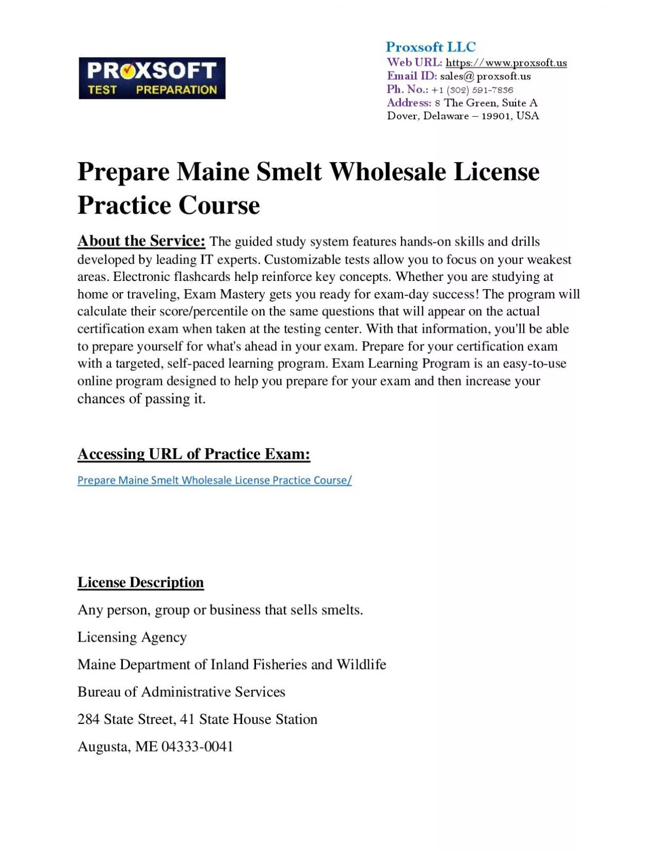 PDF-Prepare Maine Smelt Wholesale License Practice Course