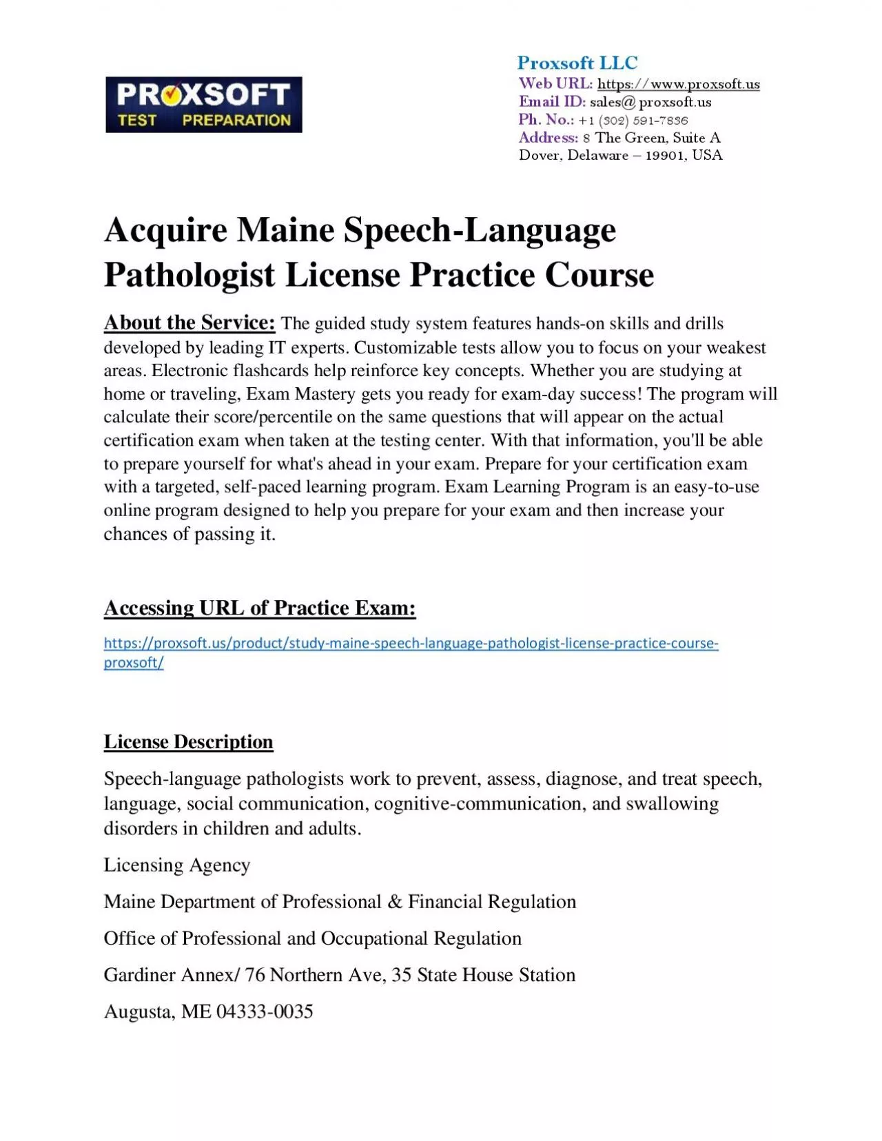 PDF-Aquire Maine Speech-Language Pathologist License Practice Course