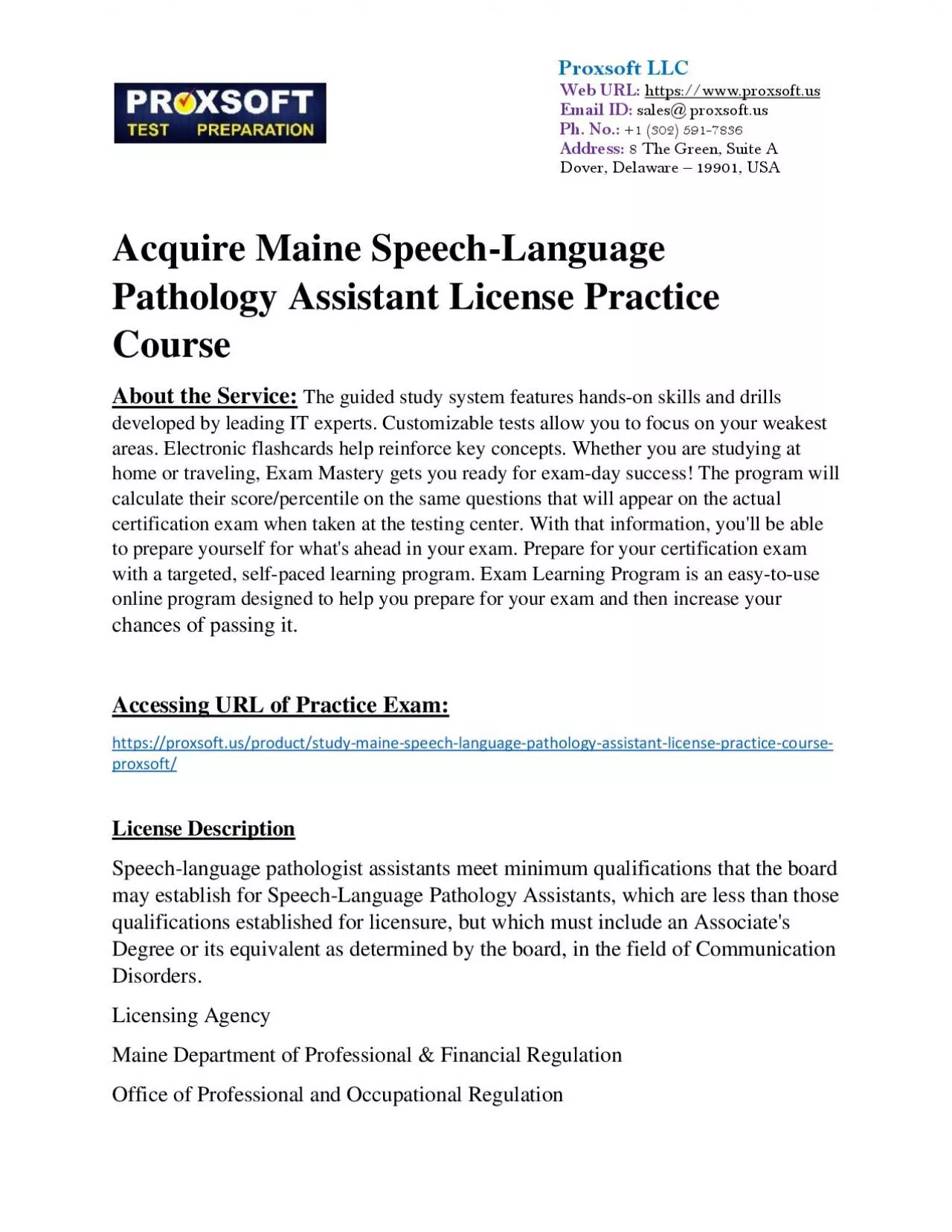 PDF-Aquire Maine Speech-Language Pathology Assistant License Practice Course