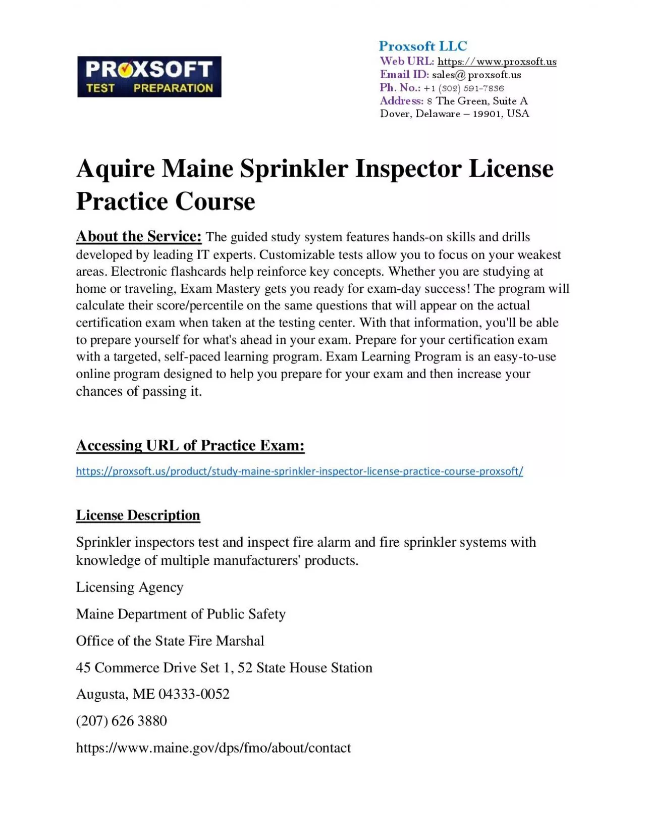 PDF-Aquire Maine Sprinkler Inspector License Practice Course