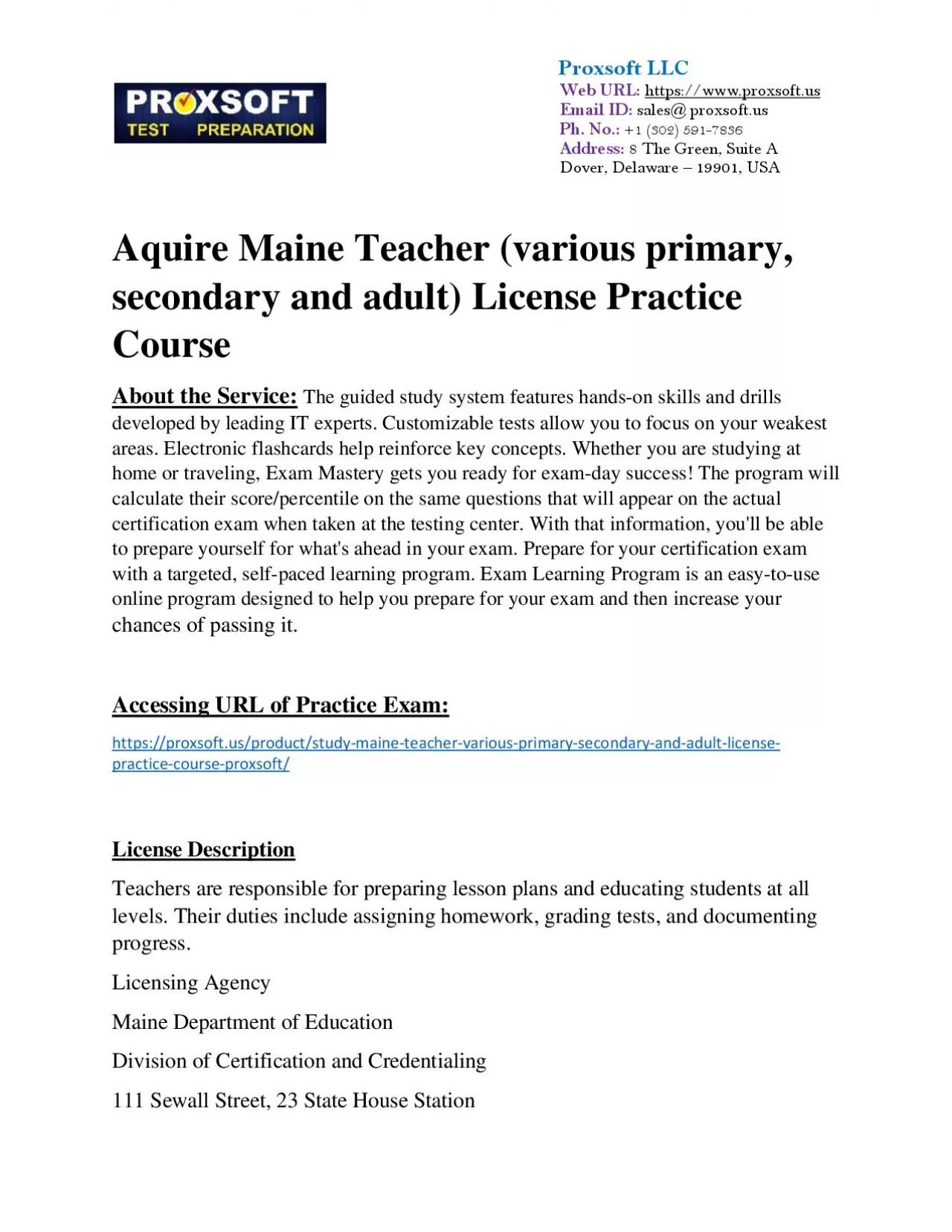 PDF-Aquire Maine Teacher (various primary, secondary and adult) License Practice Course