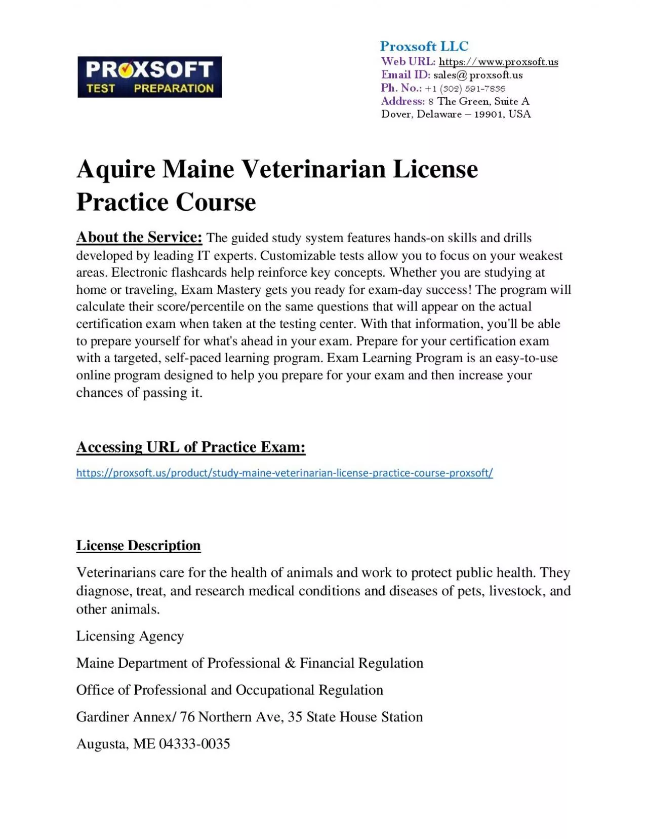 PDF-Aquire Maine Veterinarian License Practice Course