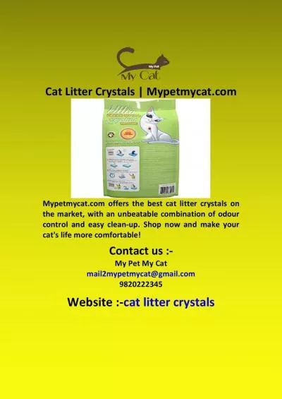 Cat Litter Crystals | Mypetmycat.com