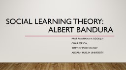 PPT-Social learning Theory: Albert Bandura