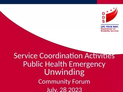 Service Coordination Activities Public Health Emergency