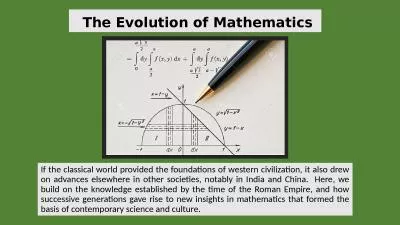 The Evolution of Mathematics