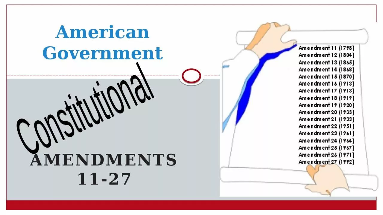 PPT-Amendments 11-27 American Government