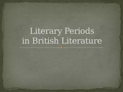 Literary Periods in British Literature