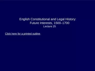 English Constitutional and Legal History: