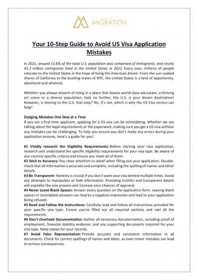 Your 10-Step Guide to Avoid US Visa Application Mistakes