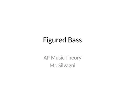 Figured Bass AP Music Theory