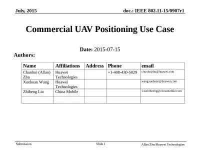 Slide  1 Commercial UAV Positioning Use Case