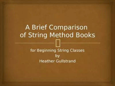 A Brief Comparison  of String Method Books