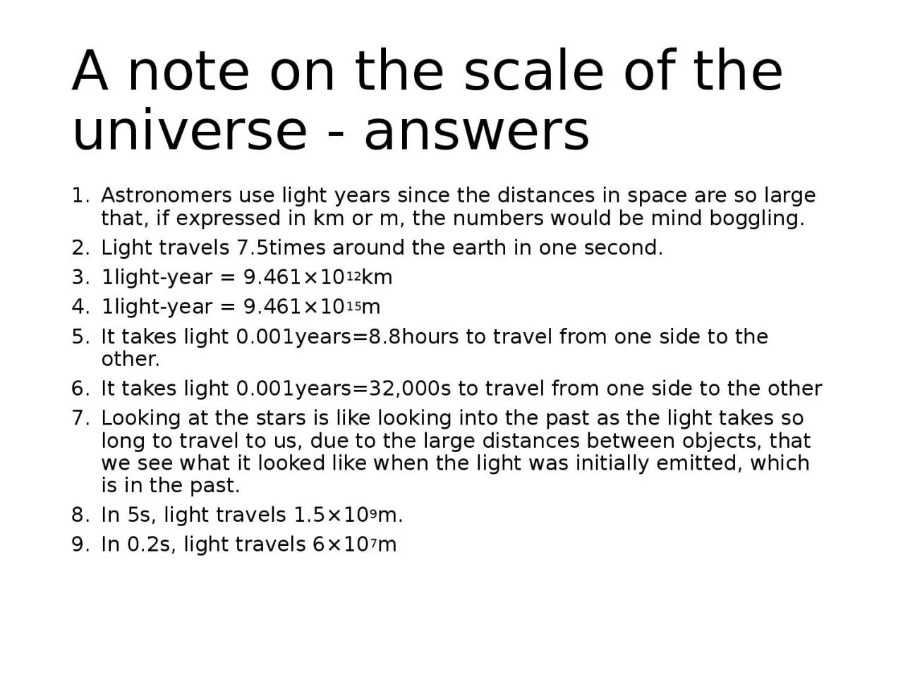 PPT-A note on the scale of the universe - answers