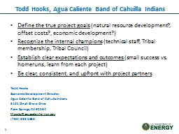 PPT-Todd Hooks, Agua Caliente Band of Cahuilla Indians