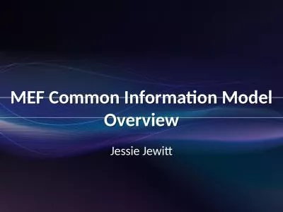 MEF Common Information Model Overview