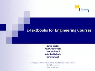 E-Textbooks for Engineering Courses