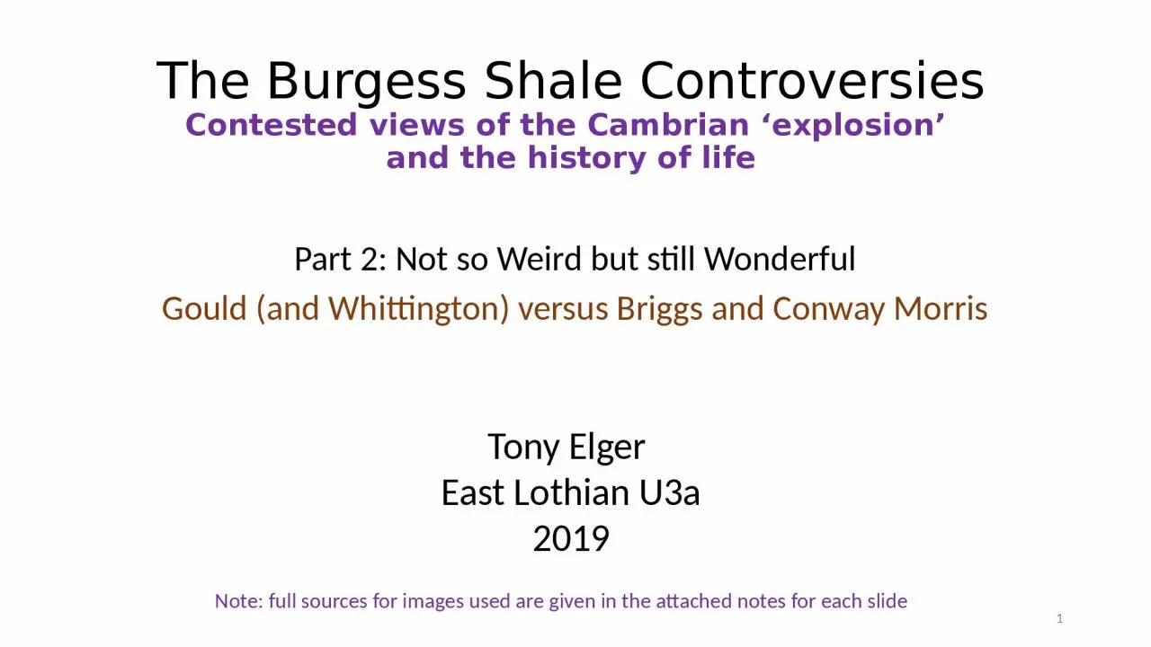 PPT-The Burgess Shale Controversies