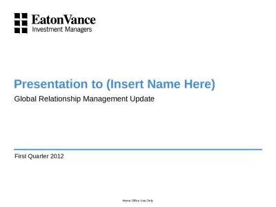 Global Relationship  Management Update