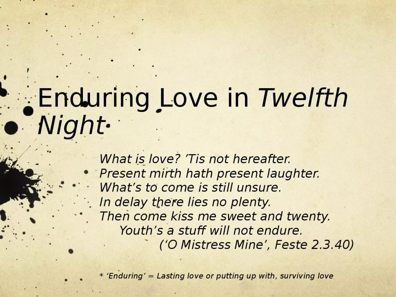 PPT-Enduring Love in Twelfth Night