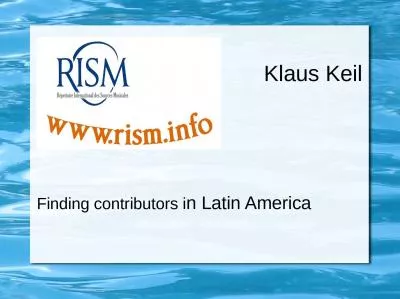 Klaus Keil Finding contributors i