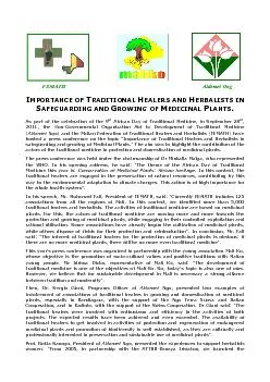 protection and domestication of medicinal plants. The press conference