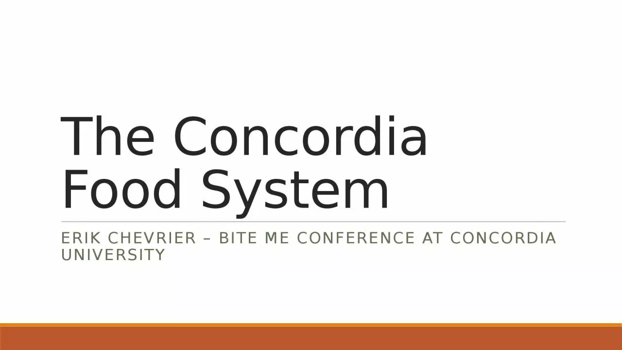 PPT-The Concordia Food System