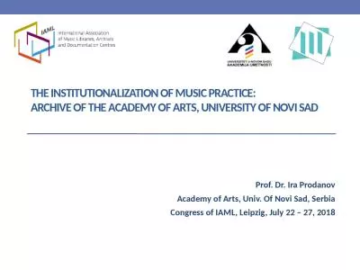 The  Institutionalization of Music Practice: