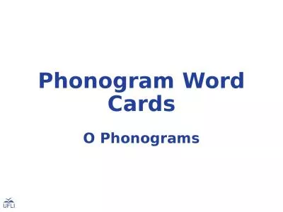 Phonogram Word Cards O Phonograms