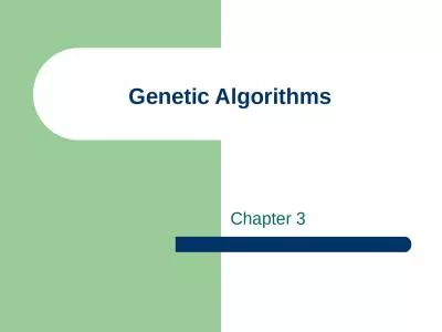 Genetic Algorithms  Chapter 3