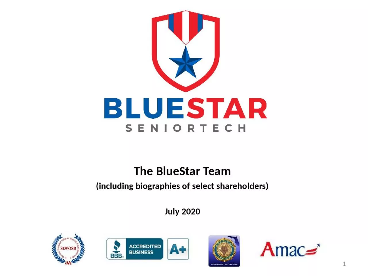The BlueStar Team (including biographies of select shareholders)
