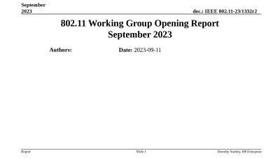 802.11 Working Group Opening Report