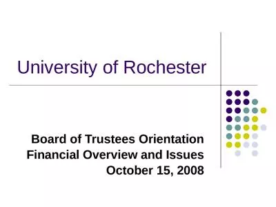 University of Rochester Board of Trustees Orientation