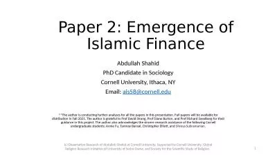 Paper 2: Emergence of Islamic Finance