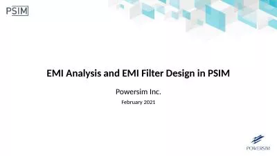 EMI Analysis and EMI Filter Design in PSIM