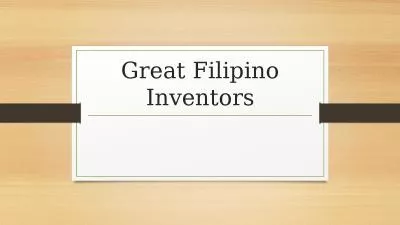 Great Filipino Inventors