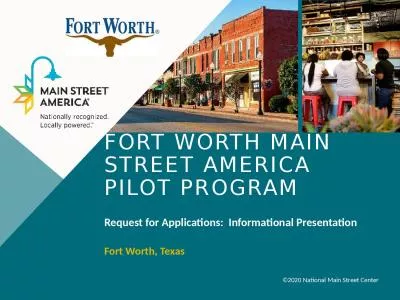 Fort worth Main Street America Pilot program