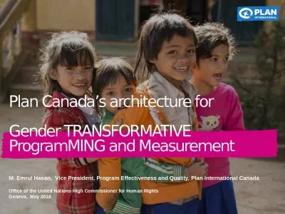 Plan Canada’s architecture for