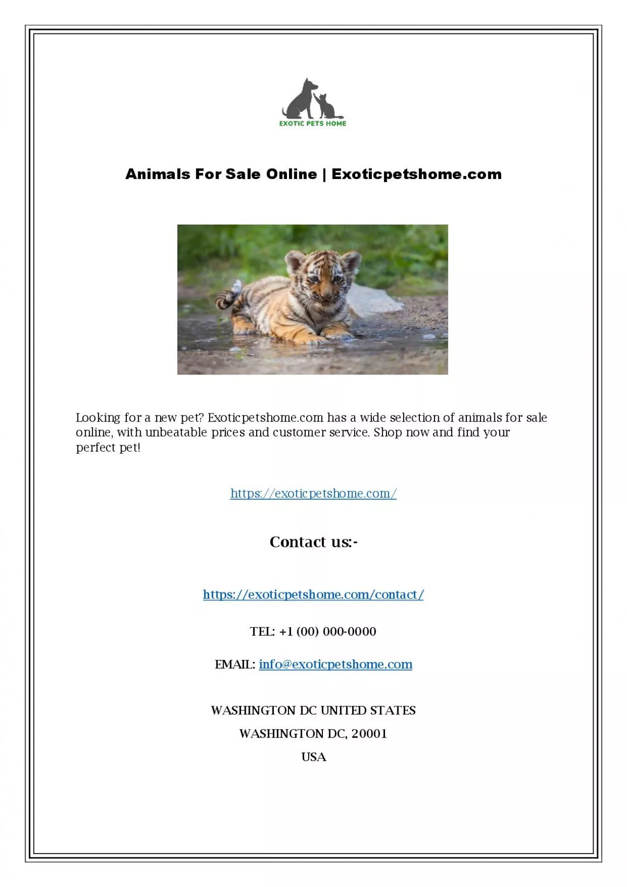 PDF-Tiger Cubs For Sale | Exoticpetshome.com