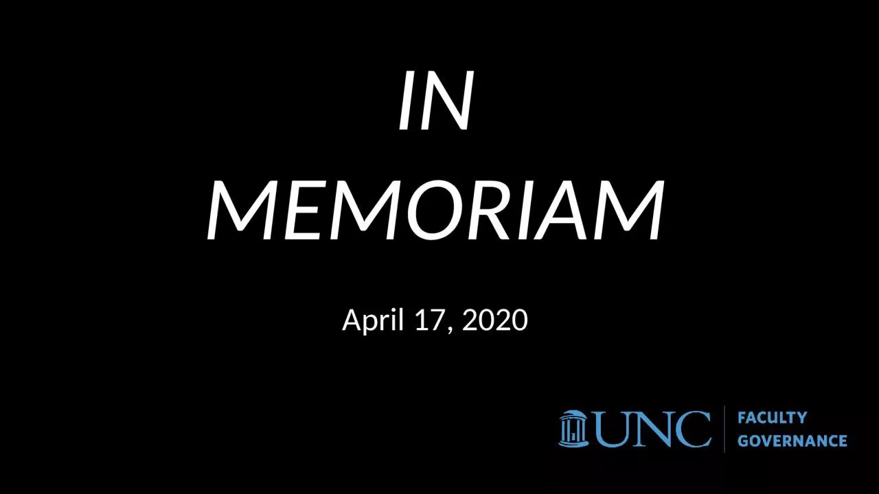 PPT-IN MEMORIAM April 17, 2020