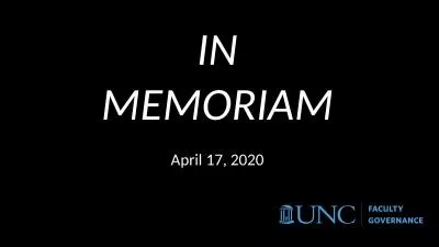 IN MEMORIAM April 17, 2020