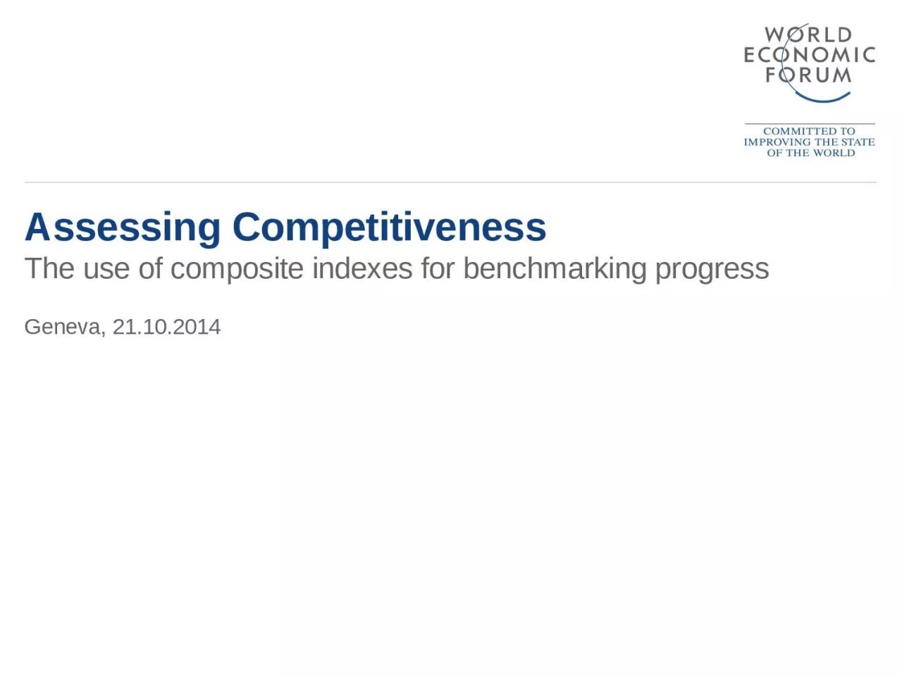 Assessing Competitiveness