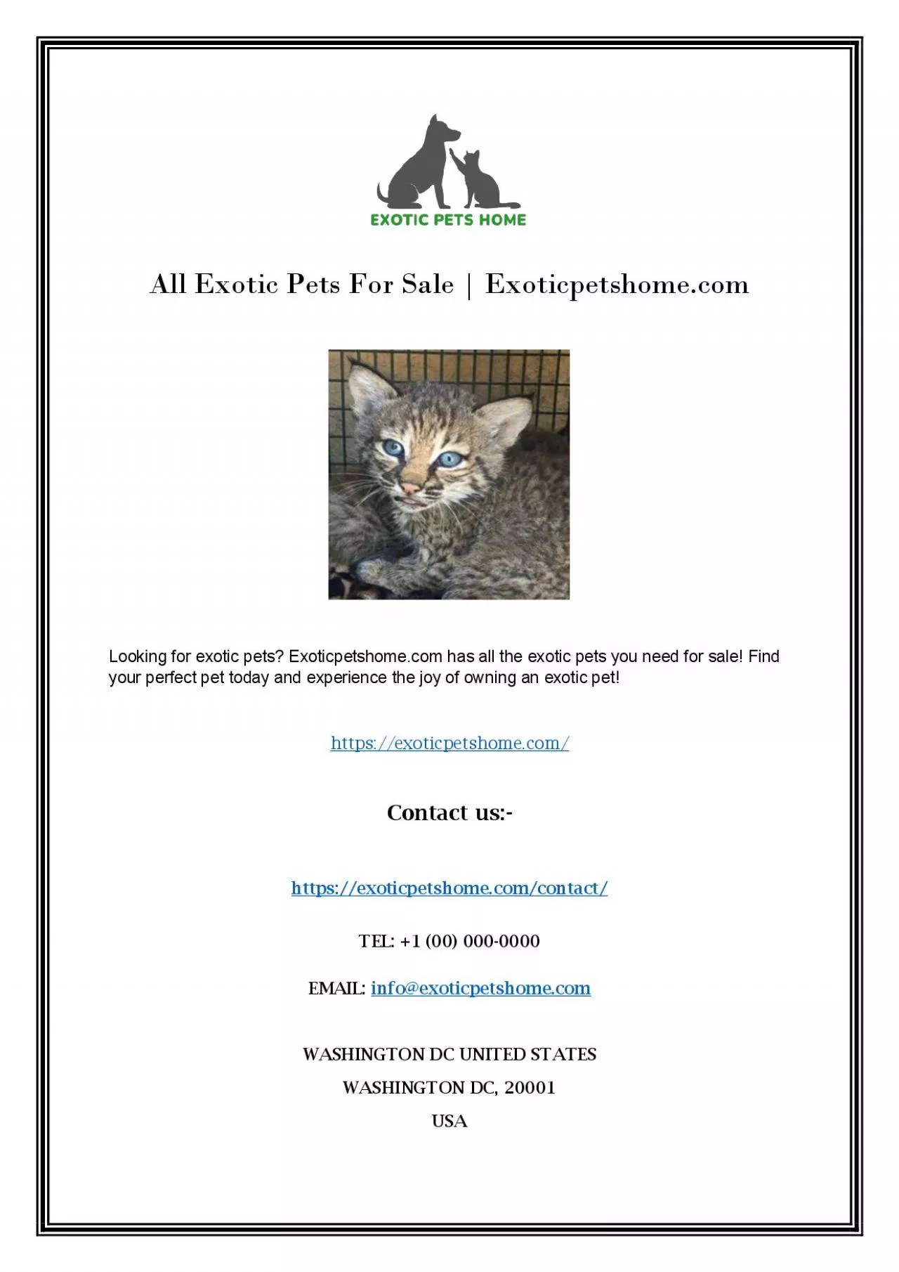 PDF-Buy Tiger Cubs Online | Exoticpetshome.com