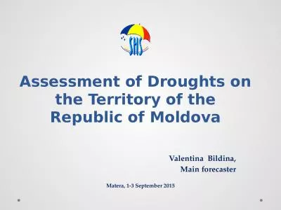 Assessment of Droughts on the Territory of the Republic of Moldova