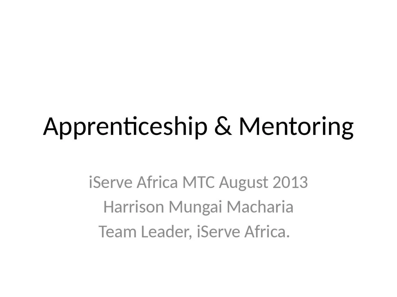 PPT-Apprenticeship & Mentoring