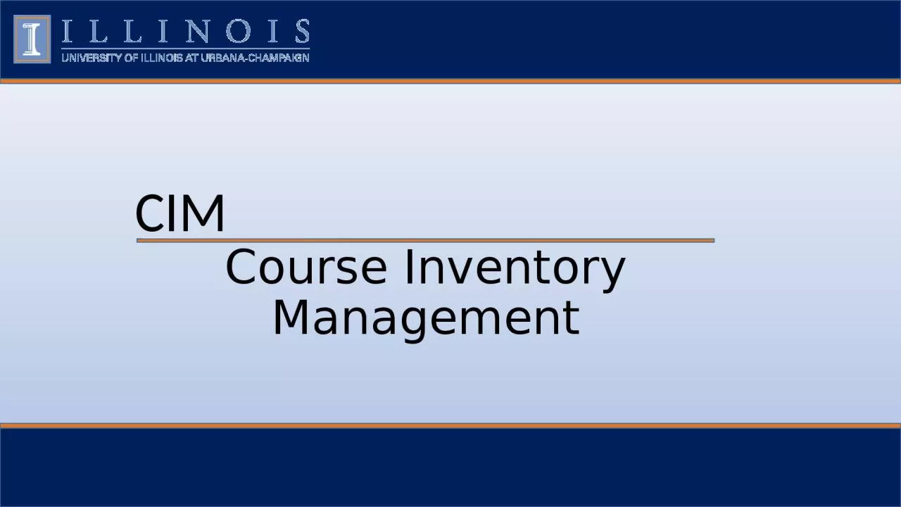 CIM Course Inventory Management