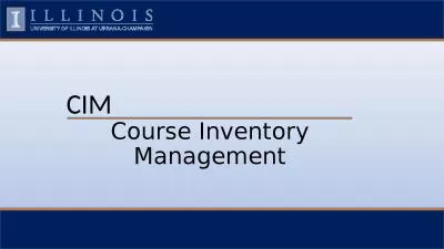 CIM Course Inventory Management