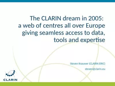 The CLARIN dream in 2005: